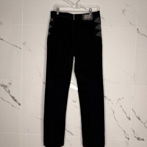 Vtg Lawman Western Relaxed Fit 90’s Black Denim Jeans 5/6 Cowgirl Rhinestones